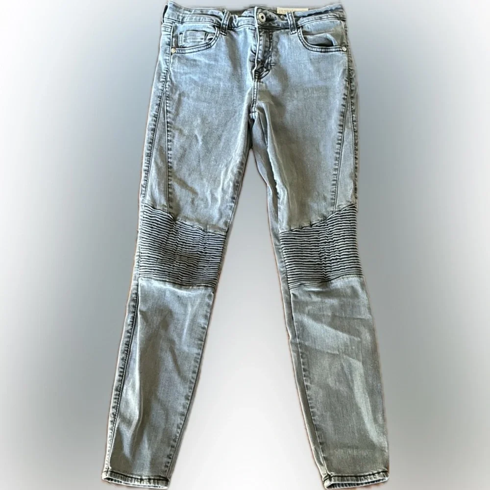 Pistola | Audrey moto skinny jeans low rise washed black denim ribbed knees - Picture 2 of 13